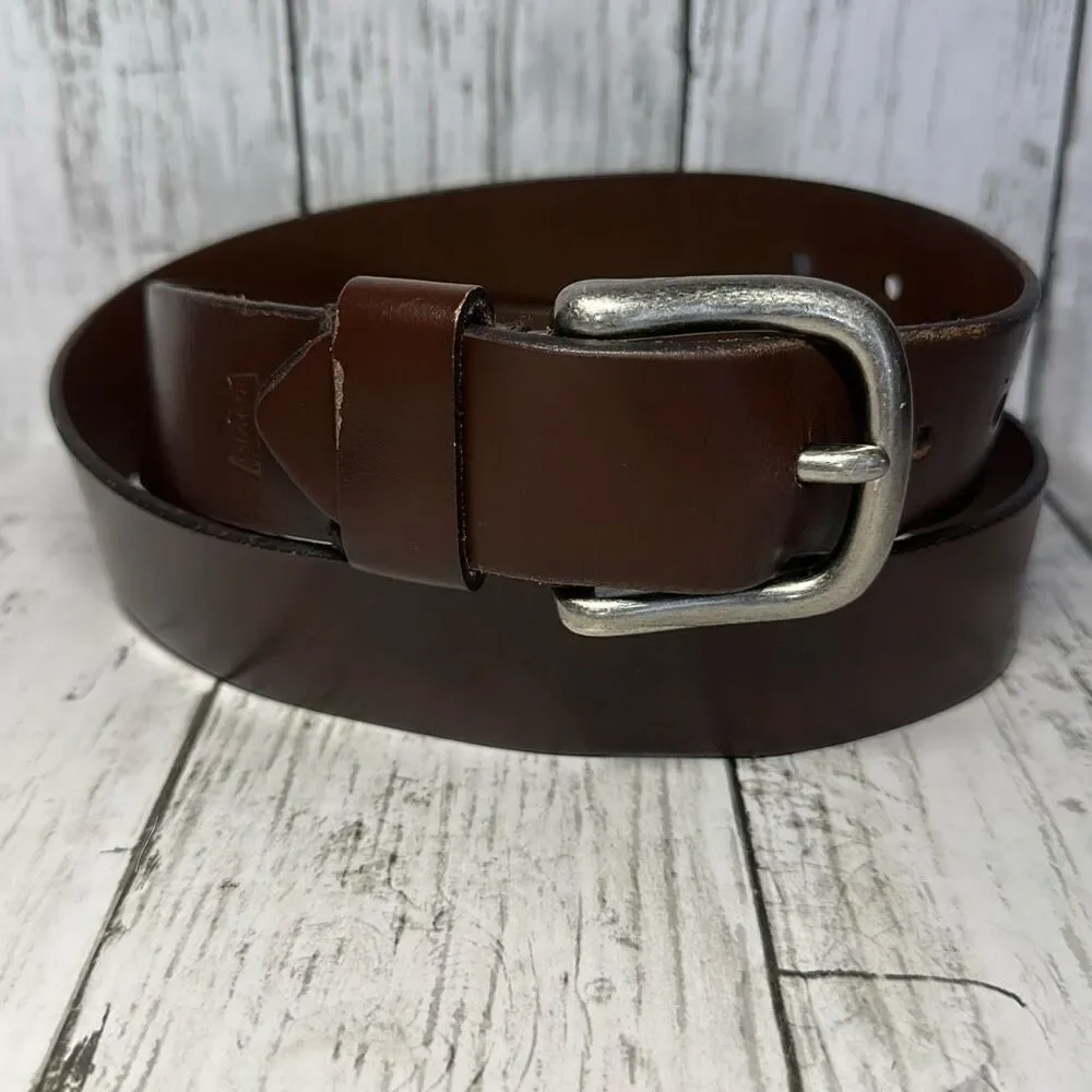 Levi's Men's Genuine Leather Belt Brown Silver Buckle size 36 Style 11LV02PP